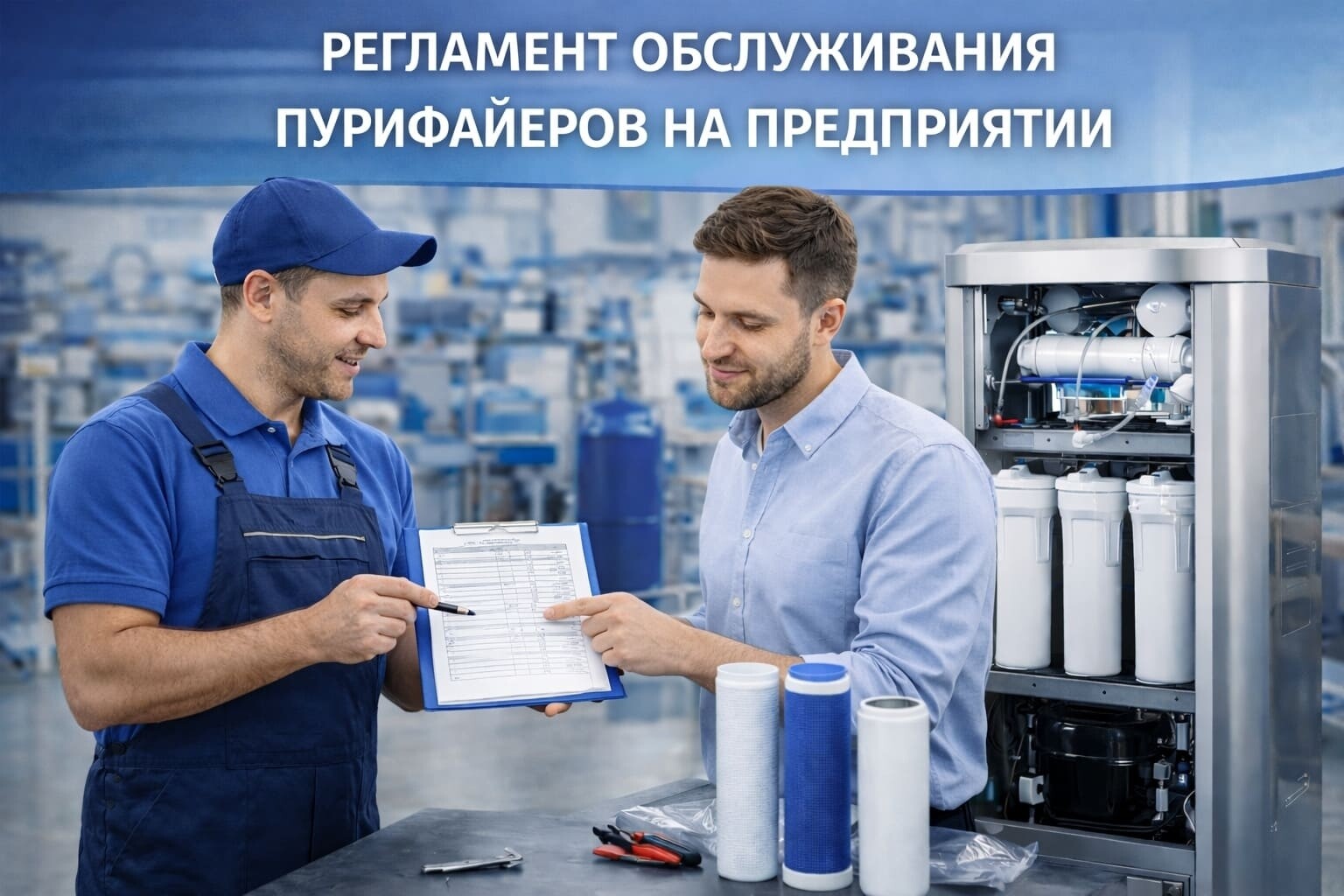 Регламент проведения сервисных работ по обслуживанию пурифайеров на предприятии.